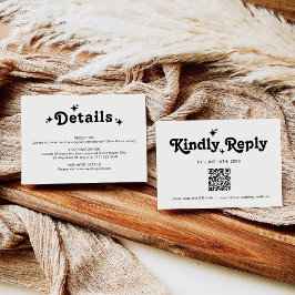 Retro Chic Huwelijksdetails kaart