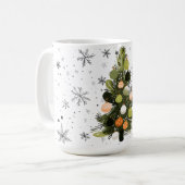 🎄 Retro-Chic Kerstboom Mok ☕⭐ (Voorkant links)