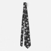 Retro Chic Klasse Witte Bloemen Kunst Patroon Stropdas (Achterkant)