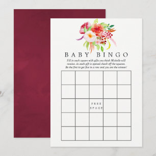Retro Chic Landelijke Charme Baby Shower Bingo Kaart