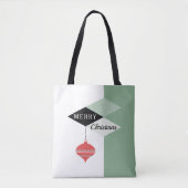 Retro Chic Merry Christmas kleur blokpatroon Tote Bag (Voorkant)