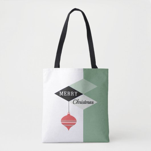 Retro Chic Merry Christmas kleur blokpatroon Tote Bag (Voorkant)