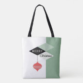 Retro Chic Merry Christmas kleur blokpatroon Tote Bag (Achterkant)