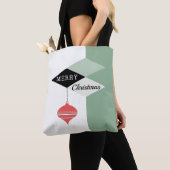 Retro Chic Merry Christmas kleur blokpatroon Tote Bag (Dichtbij)