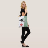 Retro Chic Merry Christmas kleur blokpatroon Tote Bag (Op model)