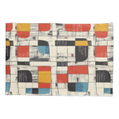 Retro Chic Mid-Century Modern Abstract Kussen Sham Kussensloop (Achterkant-Links)