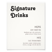 Retro Chic Modern Signature Drinken Foto Afdruk (Voorkant)