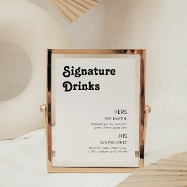 Retro Chic Modern Signature Drinken Foto Afdruk
