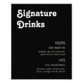Retro Chic Modern Signature Drinken Foto Afdruk (Voorkant)