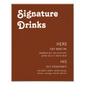 Retro Chic Modern Signature Drinken Terracotta Foto Afdruk (Voorkant)