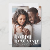 Retro Chic New Year Holiday-fotokaart Feestdagenkaart (Voorkant)