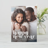 Retro Chic New Year Holiday-fotokaart Feestdagenkaart (Staand voorkant)