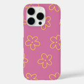 Retro Chic Paars & Geel Bloemmotief  Case-Mate iPhone Case (Achterkant)
