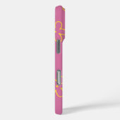 Retro Chic Paars & Geel Bloemmotief  Case-Mate iPhone Case (Achterkant / Rechts)