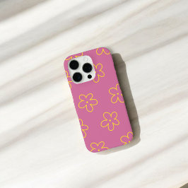 Retro Chic Paarse & Gele Bloempatroon iPhone 16 Pro Hoesje