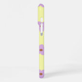 Retro Chic Paarse & Gele Bloempatroon iPhone Hoesje (Linkerkant)
