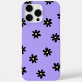 Retro Chic Paarse & zwarte bloemmotief grillig Case-Mate iPhone Case (Achterkant)