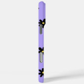 Retro Chic Paarse & zwarte bloemmotief grillig Case-Mate iPhone Case (Achterkant / Rechts)