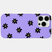 Retro Chic Paarse & zwarte bloemmotief grillig Case-Mate iPhone Case (Achterkant (horizontaal))