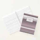  Retro Chic Pastel Paarse Stripes Notitieboek (Binnen)