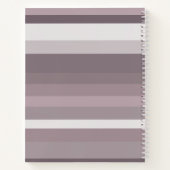  Retro Chic Pastel Paarse Stripes Notitieboek (Achterkant)