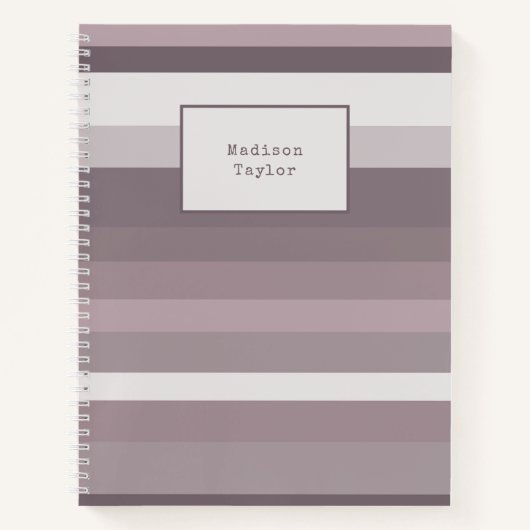  Retro Chic Pastel Paarse Stripes Notitieboek (Voorkant)