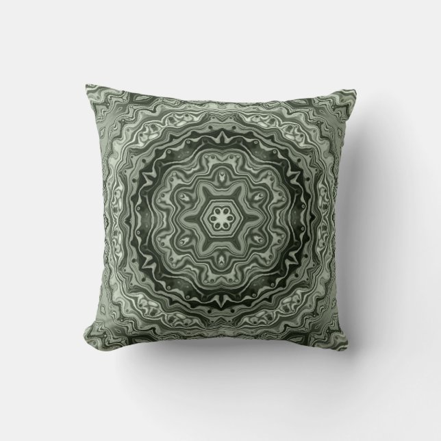 Retro Chic  persian mandala flower gemarmerd  Kussen (Voorkant)