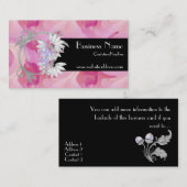 Retro Chic Pink Swirls Pearl Jewel Visitekaartjes (Voorkant / Achterkant)