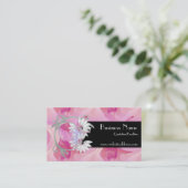 Retro Chic Pink Swirls Pearl Jewel Visitekaartjes (Staand voorkant)