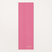 Retro Chic Pink White Polka Dots Monogram Oefening Yogamat (Voorkant)