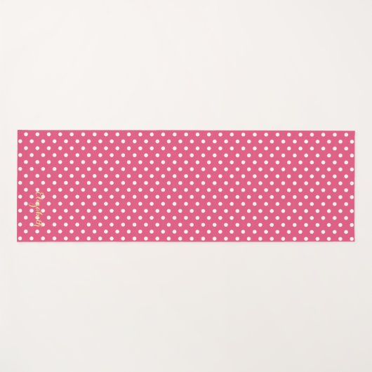 Retro Chic Pink White Polka Dots Monogram Oefening Yogamat (Voorkant (horizontaal))