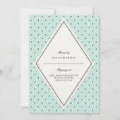 Retro Chic Polka Dots Diamond Vrijgezellenfeest In Kaart (Achterkant)