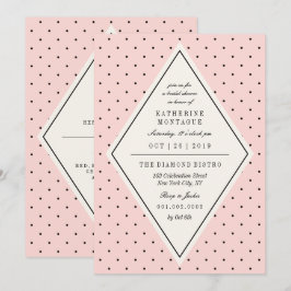 Retro Chic Polka Dots Diamond Vrijgezellenfeest In Kaart