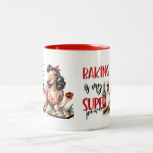 Retro Chic:  Pop Art Grappig Humoristisch Quote Tweekleurige Koffiemok (Center)