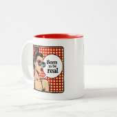 Retro Chic:  Pop Art Inspirerend Quote Tweekleurige Koffiemok (Voorkant links)