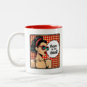 Retro Chic:  Pop Art Inspirerend Quote Tweekleurige Koffiemok (Links)