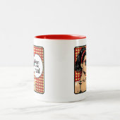 Retro Chic:  Pop Art Inspirerend Quote Tweekleurige Koffiemok (Center)