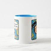 Retro Chic:  Pop Art Inspirerend Quote Tweekleurige Koffiemok (Center)