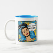 Retro Chic:  Pop Art Inspirerend Quote Tweekleurige Koffiemok (Links)
