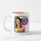 Retro Chic: Pop Art Inspirerend Quote Tweekleurige Koffiemok (Links)