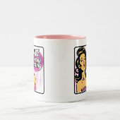 Retro Chic: Pop Art Inspirerend Quote Tweekleurige Koffiemok (Center)