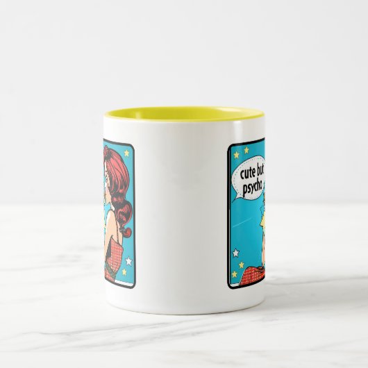 Retro Chic:  Pop Art Inspirerend Quote Tweekleurige Koffiemok (Center)