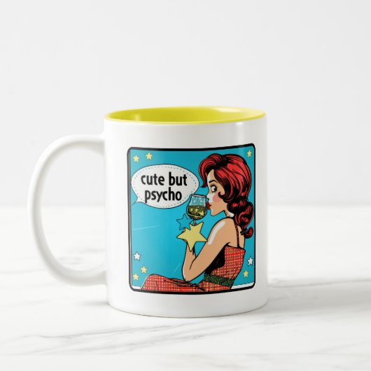 Retro Chic:  Pop Art Inspirerend Quote Tweekleurige Koffiemok (Links)