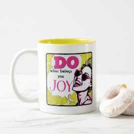 Retro Chic:  Pop Art Inspirerend Quote Tweekleurige Koffiemok