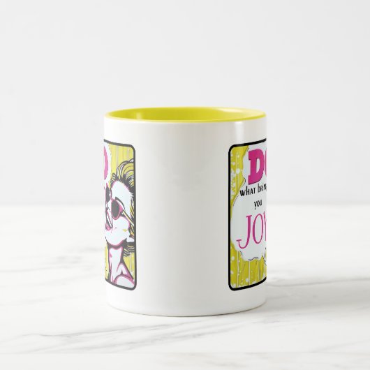 Retro Chic:  Pop Art Inspirerend Quote Tweekleurige Koffiemok (Center)