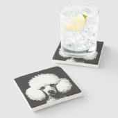 Retro Chic Pop Art Poedel Stenen Onderzetter (Zijkant)