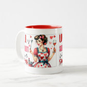 Retro Chic:  Pop Kunst Grappige Humor Quote Tweekleurige Koffiemok (Voorkant links)