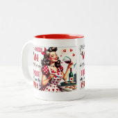 Retro Chic:  Pop Kunst Grappige Humor Quote Tweekleurige Koffiemok (Voorkant links)