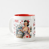 Retro Chic:  Pop Kunst Grappige Humor Quote Tweekleurige Koffiemok (Voorkant links)