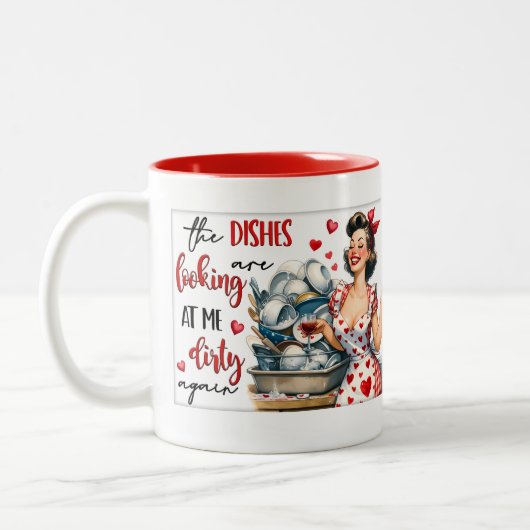 Retro Chic:  Pop Kunst Grappige Humor Quote Tweekleurige Koffiemok (Links)